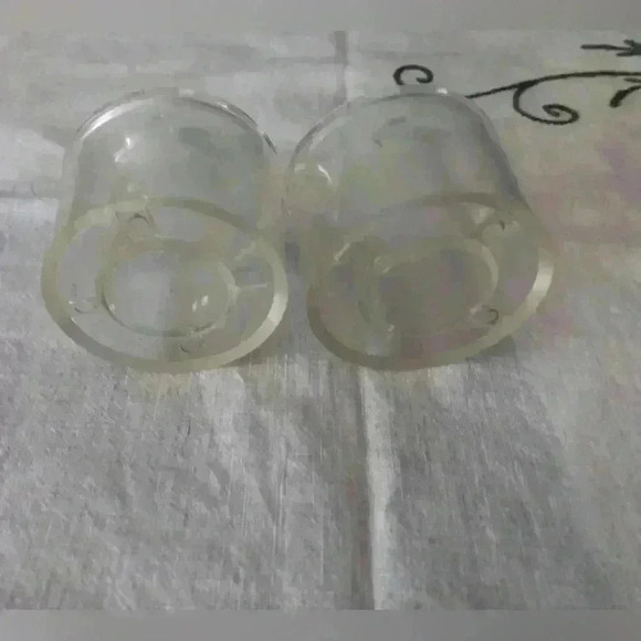 VTG mid-century pair of original candle vase with arrange-o-discs lucite in box - Picture 3 of 5